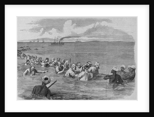 The Indo-European Telegraph-Landing the Cable in the mud at Fao, Persian Gulf by Anonymous