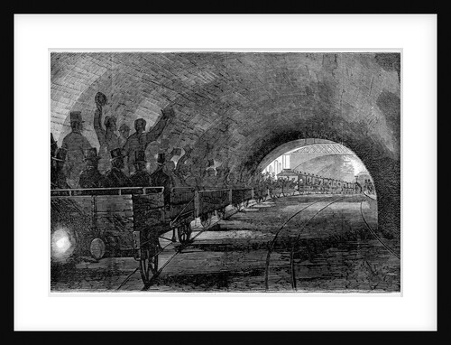 The Metropolitan Underground Railway, London-The Train Passing the Portland-Road Station by Anonymous