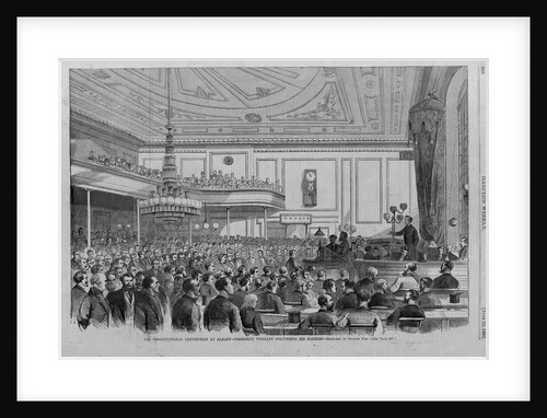 Magazine Illustration of President Wheeler at the Constitutional Convention in Albany by Stanley Fox