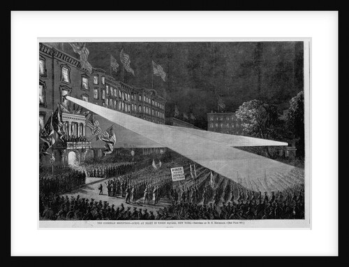 The Sheridan reception - scene at night in Union Square, New York by D. C. Hitchcock