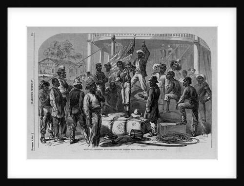 Scene on a Mississippi river steamer - "The Parting Song." by A. R. Waud