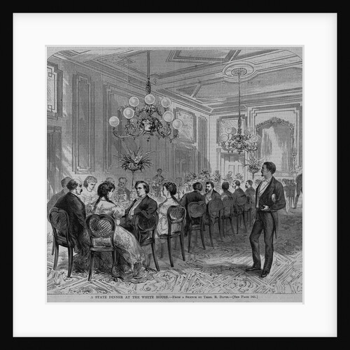A state dinner at the white house. From a sketch by Theo. R. Davis by Anonymous