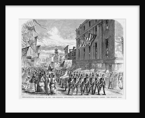 Semi-Centennial Celebration of the "Odd Fellows," Philadelphia, Pennsylvania - The Procession Passing by Anonymous