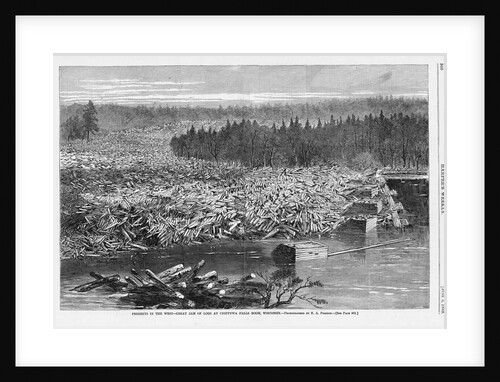 Freshets in the West - Great Jam of Logs at Chippewa Falls Boom, Wisconsin by Anonymous