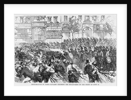 Disturbances in Paris - Cavalry Clearing the Boulevards on the Night of June 10 by Anonymous