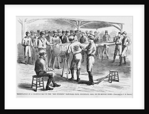 Presentation of a Champion Bat to the "Red Stocking" Base-Ball Club, Cincinnati, Ohio, On its Return by Anonymous