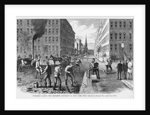 Workmen Laying the Concrete Pavement in New York City by Anonymous