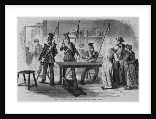 Uhlans demanding food at a french farm-house by Anonymous