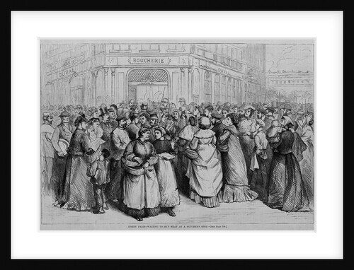 Inside Paris - waiting to buy meat at a butcher's shop by Anonymous