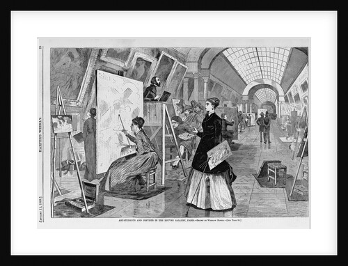 Art-students and copyists in the Louvre Gallery, Paris by Winslow Homer