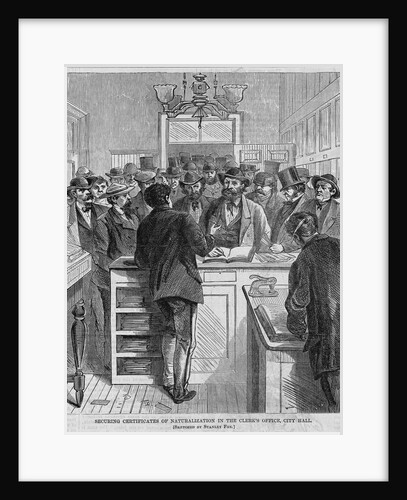Securing Certificates of Naturalization in the clerk's office, City Hall by Anonymous