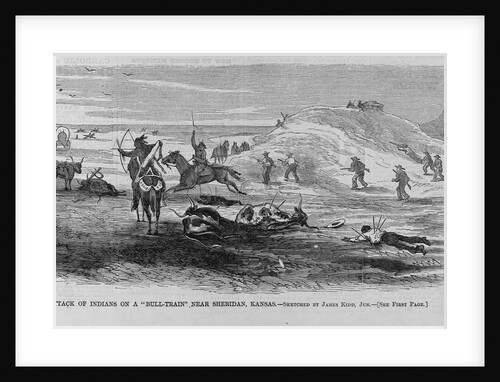 Attack of indians on a "Bull-Train" near sheridan, Kansas by James Kidd