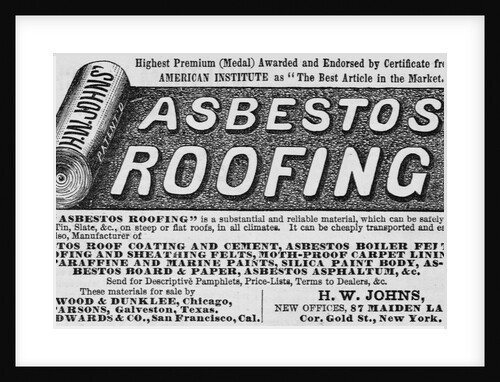 Advertisment for asbestos roofing by Anonymous