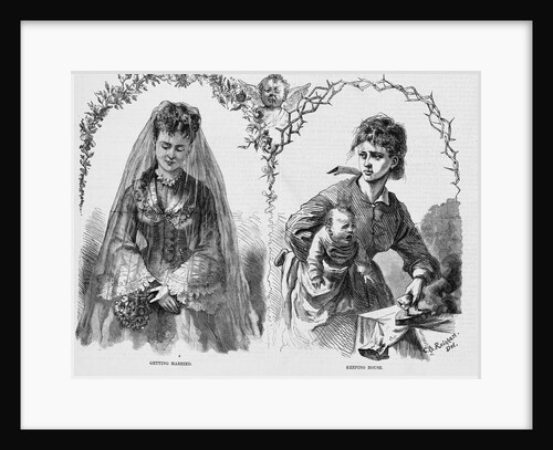 Getting married. Keeping house. Magazine Illustration by Charles Stanley Reinhart