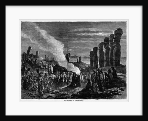 Page with text and diagram. Idol festival in Easter Island by Anonymous