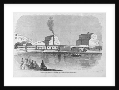 Part of the Illinois Central Railroad Depot at Chicago Magazine Illustration Published in Harper's Weekly by Anonymous