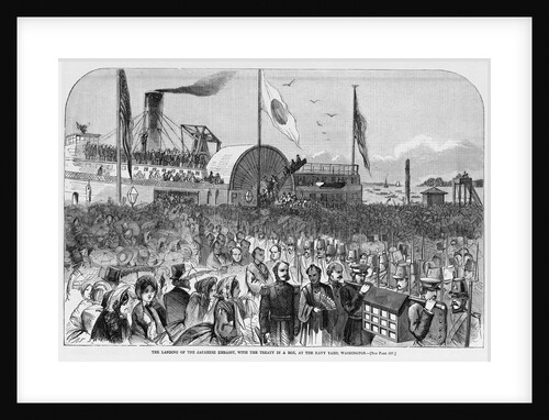 The landing of the japanese embassy, with treaty in a box, at the navy yard, Washington by Anonymous