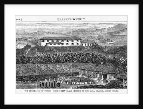 The Highlands of Brazil - Fortnightly Slave Muster at the Casa Grande, Morro Velho by Anonymous
