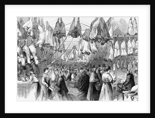 Christmas-Beef and Mutton in Washington Market, New York, 1865 by Anonymous