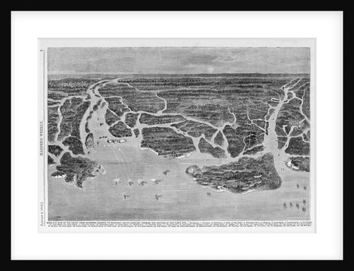 Bird-Eye View of the Coast, From Savannah, Georgia to Beaufort, South Carolina, Showing the Postitio by Anonymous