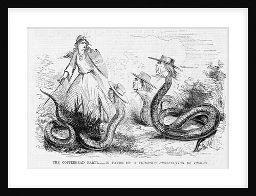 The Copperhead Party-In Favor of a Vigorous Prosecution of Peace! Illustration by Anonymous