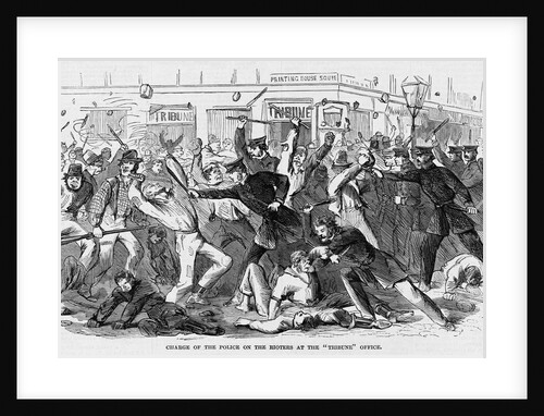 Charge of the Police on the Rioters at the "Tribune" Office by Anonymous