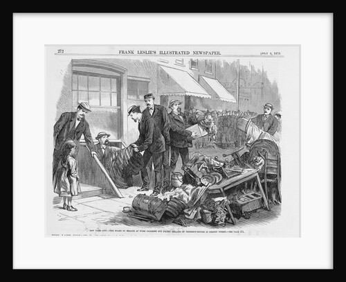 Newspaper Illustration Depicting New York City: The Board of Health at Work Clearing Out Filthy Cellars of Tenement Houses in Cherry Street by Anonymous