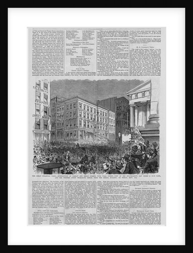 The Great Financial Panic - Intersection of Nassau and Broad Streets with Wall Street - View of the Sub-Treasury, Jay Cooke & Co.'s Bank, And the Wester by Anonymous