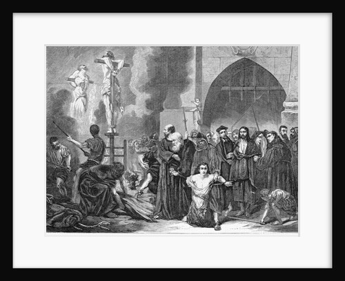 Robert Fleury's great picture of the buring of heretics by the Roman Catholics at an Auto Da Fe by Anonymous
