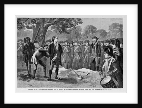 Memories of the Union - execution of Nathan Hale on the site of East Broadway, corner of Market Street, New York, September 21, 1776 by Anonymous