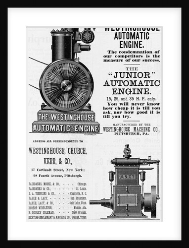 An advertisement for the Westinghouse Automatic Engine by Anonymous