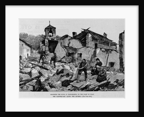 Searching the ruins at Diano-Marina on the coast of Italy. The earthquake along the Riviera by Anonymous