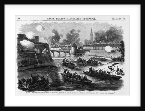 France.-The Fire From Mitrailleuses at Strasbourg, Previous to the Surrender, on a Party of Prussians, Near the "Gate of the Fishermen." by Anonymous