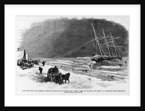 Winter Life Among the Wreckers.-Unshipping Cargo From the Grounded Bark "Rosina," Near East Moriches, Long Island, N. Y by Anonymous
