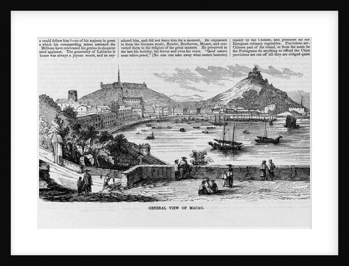 Wood Engraving of General View of Macao by Anonymous