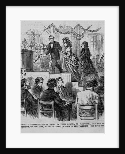 The Cincinnati Convention - Mrs. Laura De Force Gordon, of California, and Miss Susan B. Anthony, of New York, being escorted to seats on the platform by Anonymous