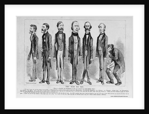 Very Much Too Thin Political Cartoon Published in Frank Leslie's Illustrated Newspaper by Anonymous