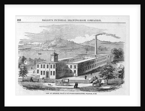 View of Appleton, Tracy & Co.'s Watch Manufactory Magazine Illustration Published in Ballou's Pictorial Drawing Room Companion by Anonymous