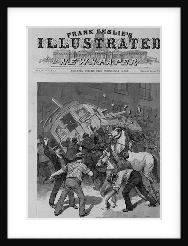 Illinois - The strike of the conductors and drivers of the West Division Street Railway, Chicago. Strikers overturning a car by Anonymous