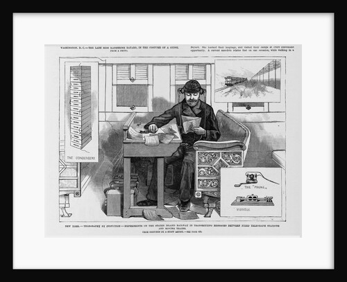New York - Telegraphy by induction - experiments on the Staten Island Railway in transmitting messages between fixed telegraph stations and moving tra by Anonymous