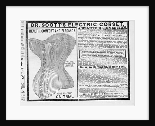 An advertisement for Dr. Scott's electrical corset by Anonymous