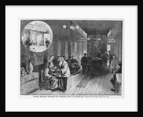 Chinese merchants' exchange, San Francisco by P. Frenzeny, from a sketch by W. W. Bode by Anonymous