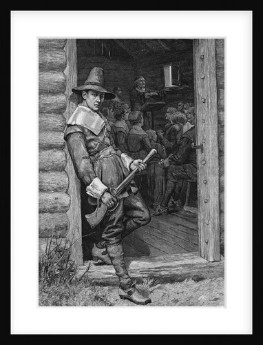 At the Church Door - A Puritan Thanksgiving by Will Hicok Low