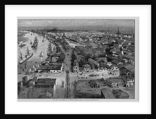 The City and Harbor of Savannah, Georgia Magazine Illustration by Julian Oliver Davidson