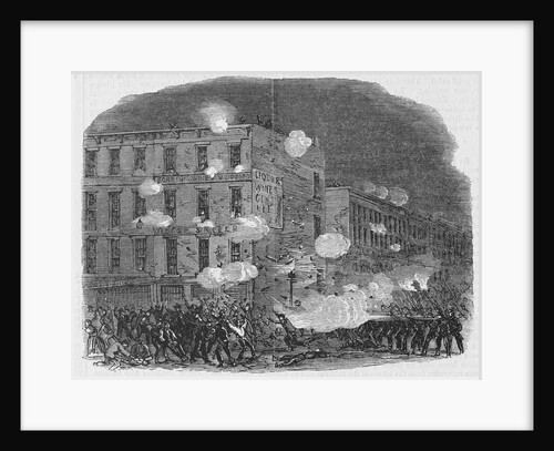 Drawing of Men Rioting near the Ruins of the Provost-Marshal's Office by Anonymous