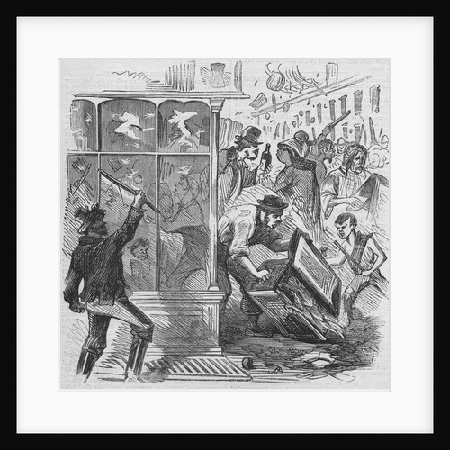 Drawing of People Looting a Shop in New York City by Anonymous