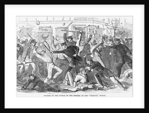Charge of the Police on the Rioters at the "Tribune" Office Illustration by Anonymous