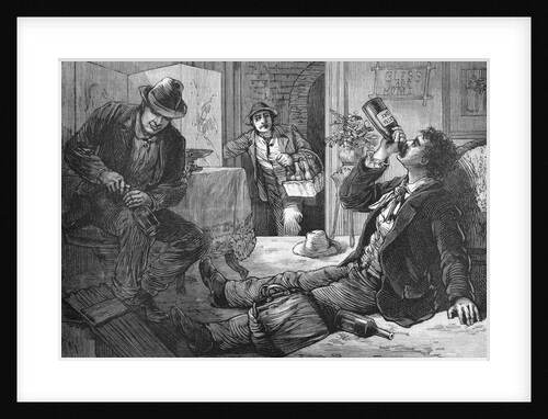 Illustration of Burglars Drinking Stolen Alcohol by Anonymous