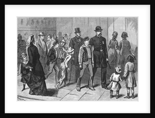 Illustration of Police Arresting a Man in Manhattan by Anonymous