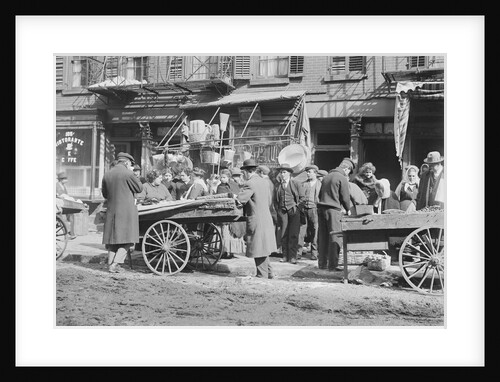People Shopping Around Push Cart by Anonymous